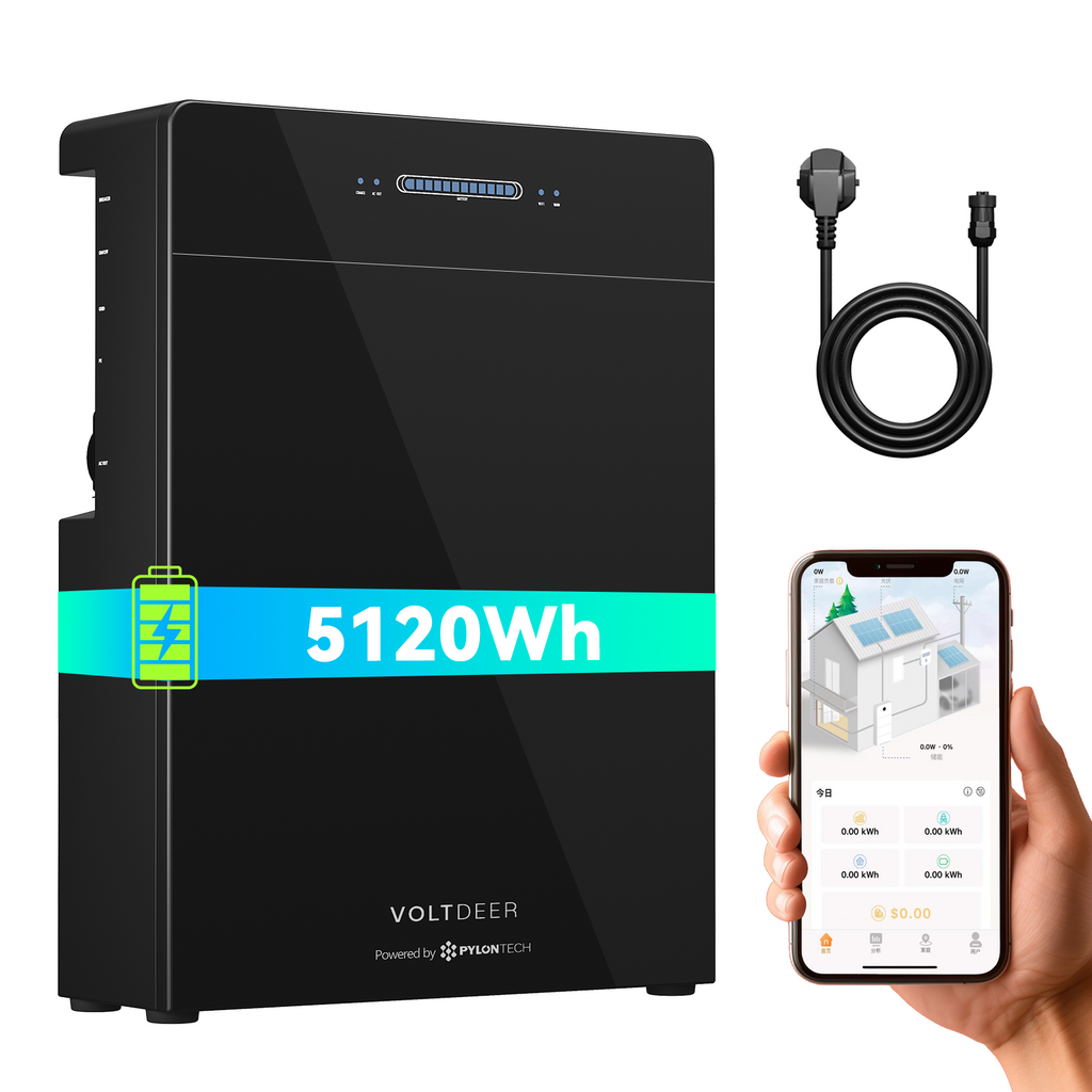 Voltdeer SR5000 5.12kWh Balcony Solar Storage System | Powered by PYLONTECH 2000W PV & 2400W AC All-in-One Power Station (IP65)