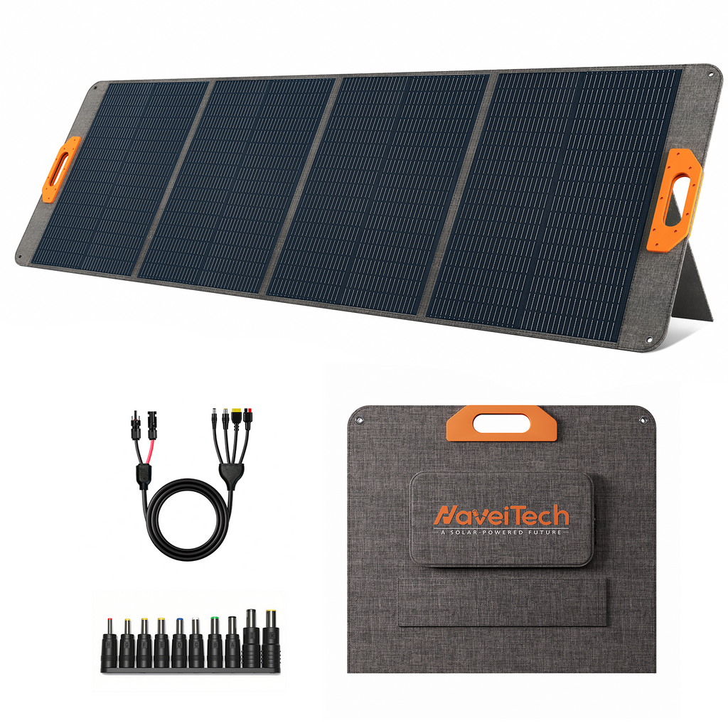 Naveitech 200W Portable Solar Panel Suitcase | Lightweight & Waterproof for RV, Camping & Off-Grid
