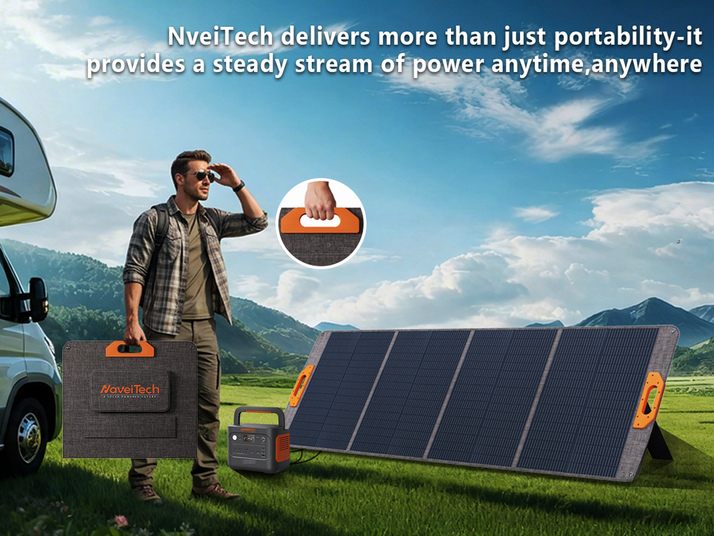 Naveitech 200W Portable Solar Panel Suitcase | Lightweight & Waterproof for RV, Camping & Off-Grid