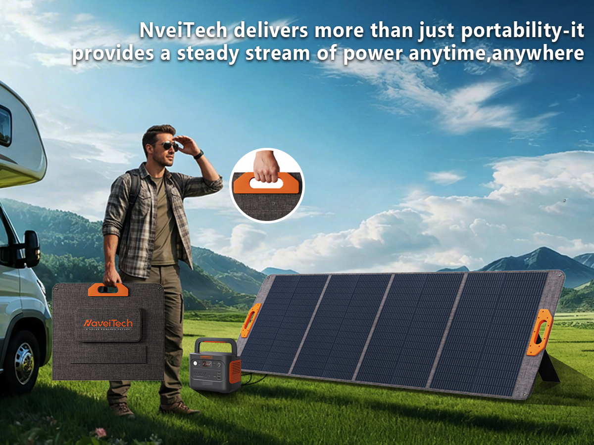 Naveitech 200W Portable Solar Panel Suitcase | Lightweight & Waterproof for RV, Camping & Off-Grid
