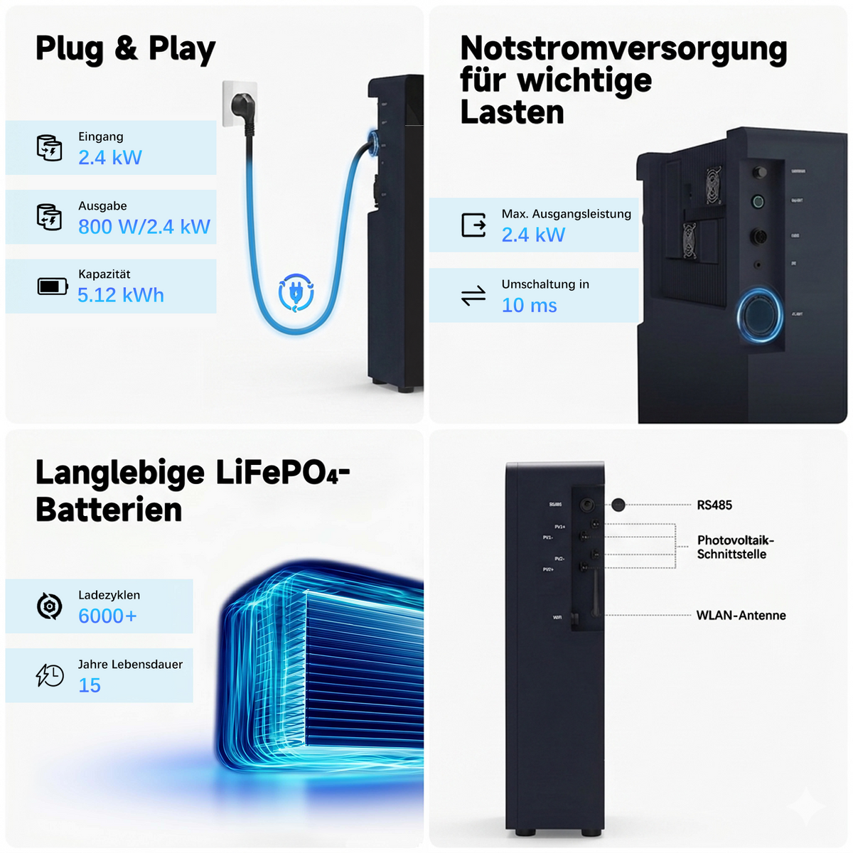 Voltdeer SR5000 5.12kWh Balcony Solar Storage System | Powered by PYLONTECH 2000W PV & 2400W AC All-in-One Power Station (IP65)