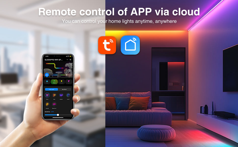 Naveitech Tuya Smart WiFi SPI Pixel Controller | DC 5V-24V 15A 1000 Pixels Addressable LED Strip Controller with Music Sync & App Control